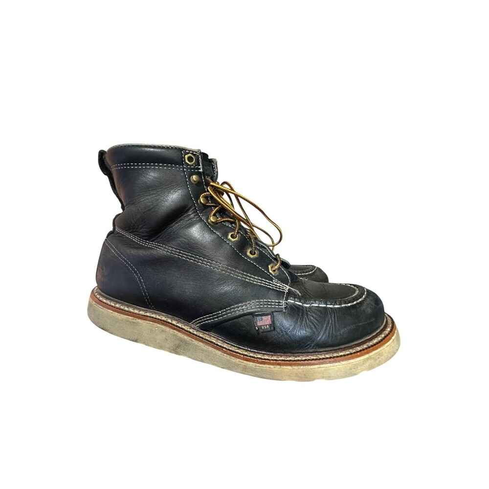 Thorogood 814-6201 Men's American Heritage 6″ Soft Toe Moc Toe-Black Size 12 D